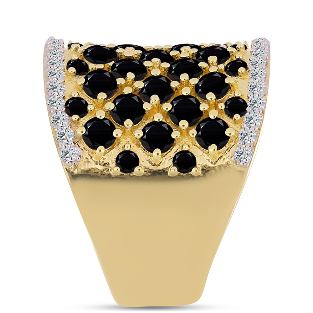 Goldplattierter Silberring mit schwarzem Onyx 4 