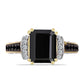 Goldplattierter Silberring mit schwarzem Onyx