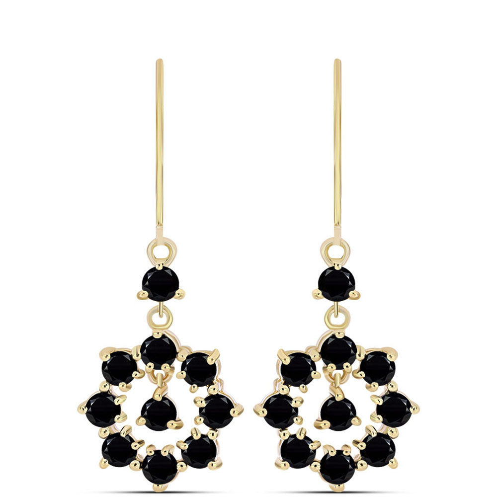 Goldplattierte Silberohrringe mit schwarzem Onyx