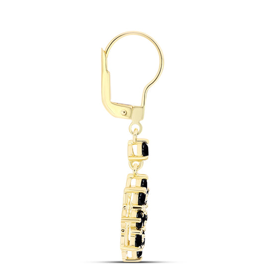 Goldplattierte Silberohrringe mit schwarzem Onyx