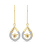 Goldplattierte Silberohrringe mit Cognac-Diamant und weißem Topas