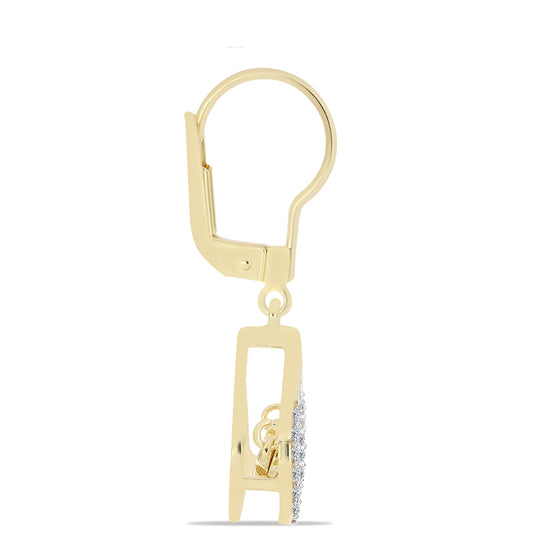 Goldplattierte Silberohrringe mit Cognac-Diamant und weißem Topas