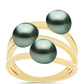 Goldplattierter Silberring mit Tahitigrüne-Illusion Süßwasserperle