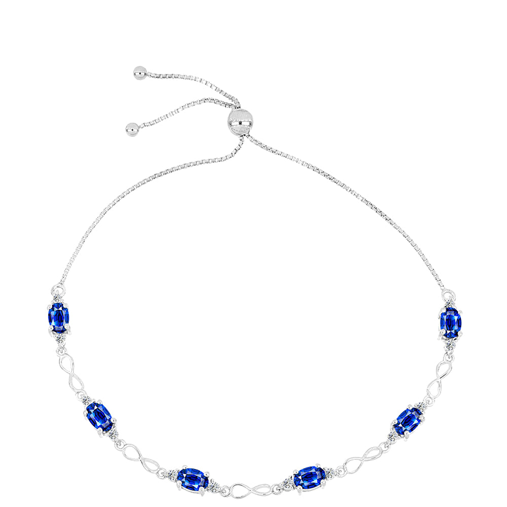 Silberarmband mit australischem blauem Saphir und weißem Topas 1 