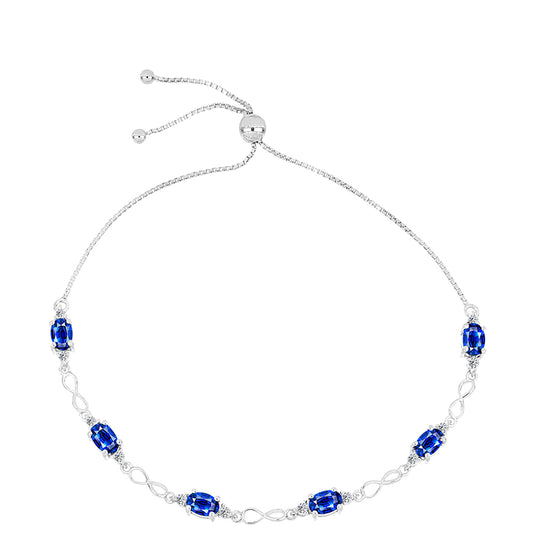 Silberarmband mit australischem blauem Saphir und weißem Topas