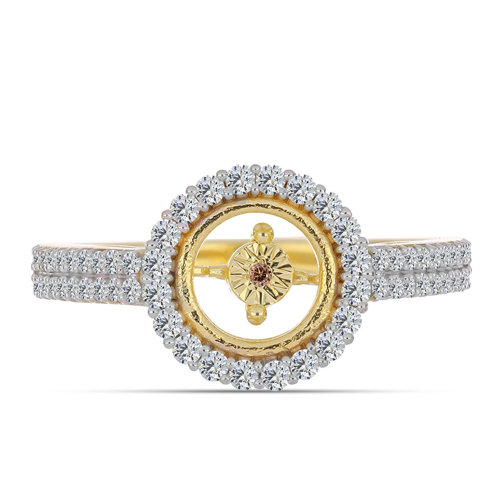 Goldplattierter Silberring mit Cognac-Diamant und weißem Topas 1 
