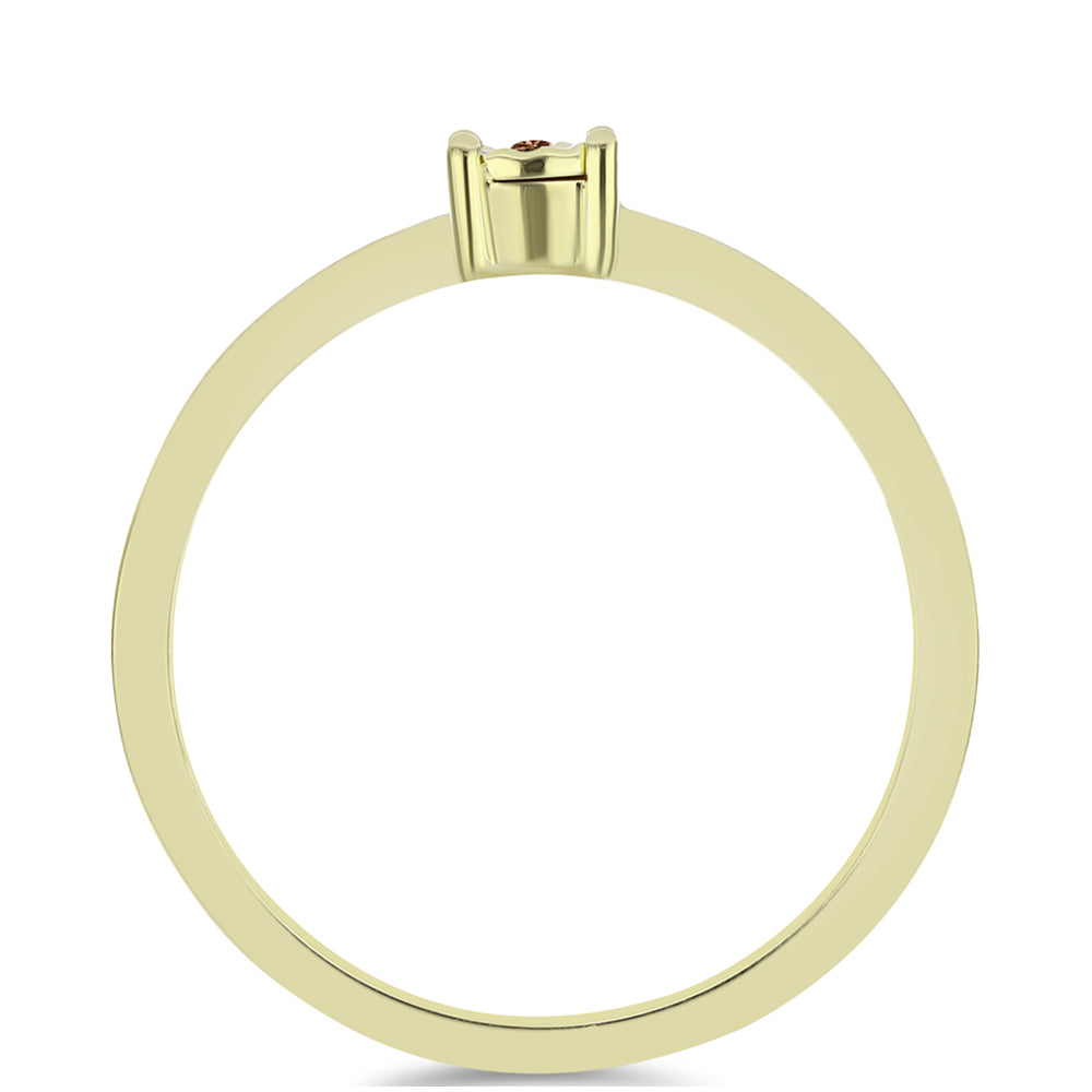 Goldplattierter Silberring mit Cognac-Diamant 2 