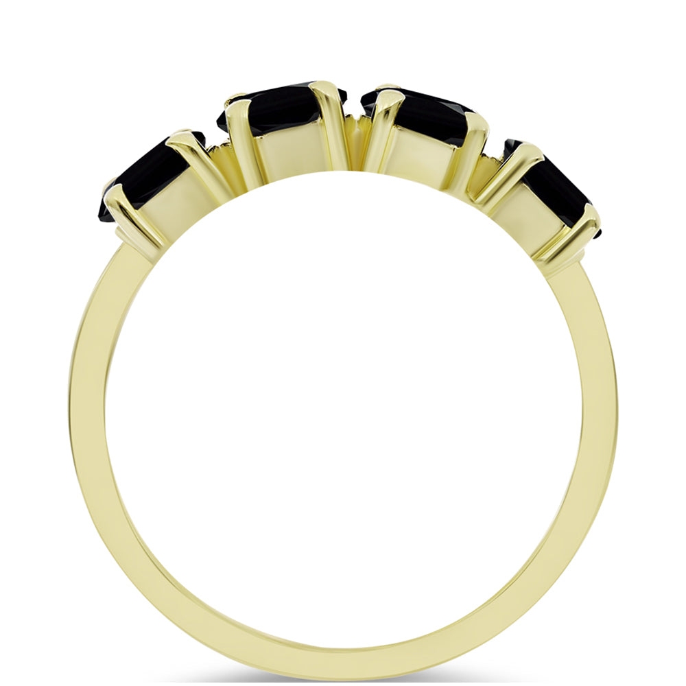 Goldplattierter Silberring mit schwarzem Onyx