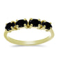 Goldplattierter Silberring mit schwarzem Onyx
