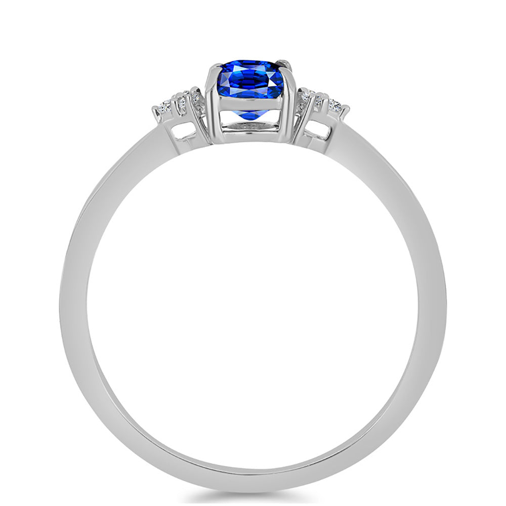 Silberring mit australischem blauem Saphir und weißem Topas 2 