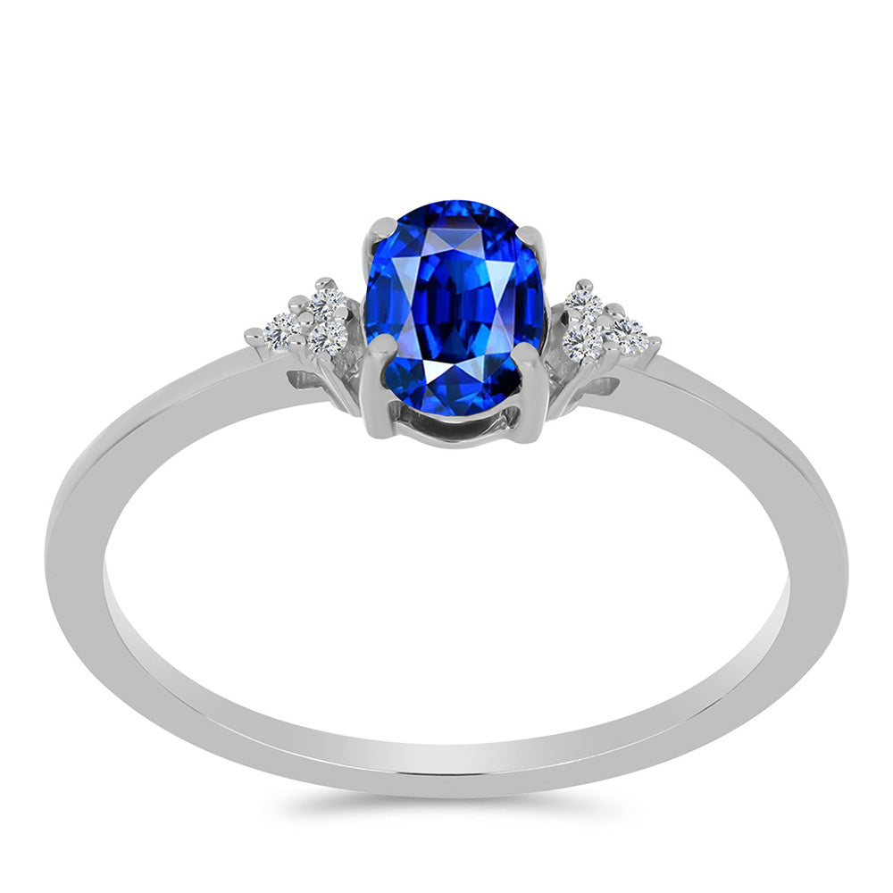 Silberring mit australischem blauem Saphir und weißem Topas