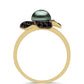 Goldplattierter Silberring mit Tahitigrüne-Illusion Süßwasserperle und schwarzem Spinell aus Gorno Badakhshan