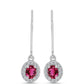 Silberohrringe mit Rubellit aus Cruzeiro und weißem Topas