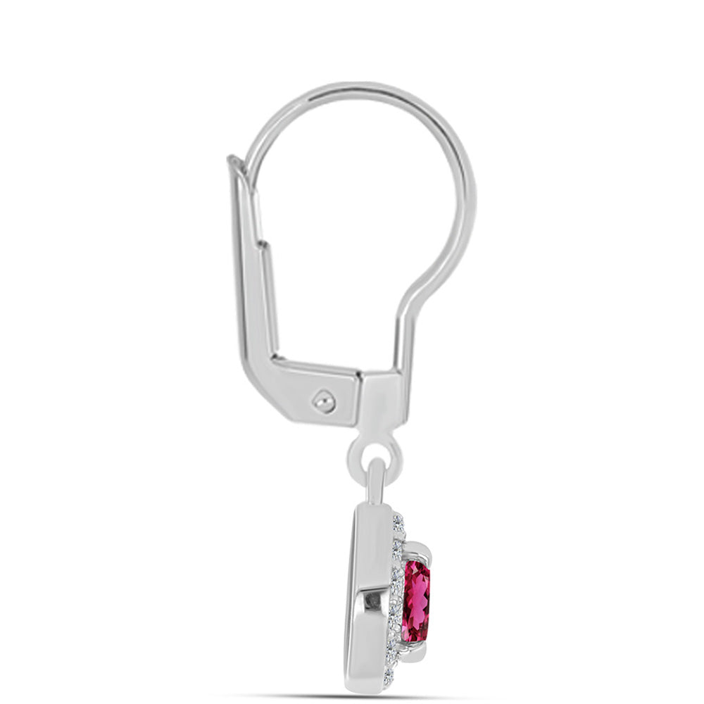 Silberohrringe mit Rubellit aus Cruzeiro und weißem Topas 2 