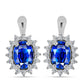 Silberohrringe mit australischem blauem Saphir und weißem Topas