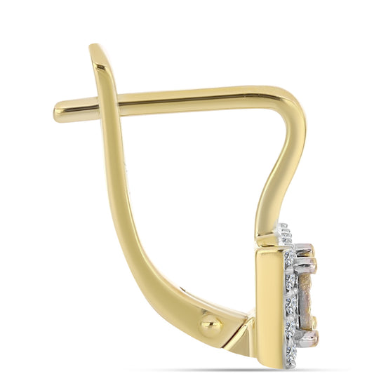 Goldplattierte Silberohrringe mit Cognac-Diamant und weißem Topas