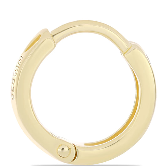 Goldplattierte Silberohrringe mit Cognac-Diamant und weißem Topas
