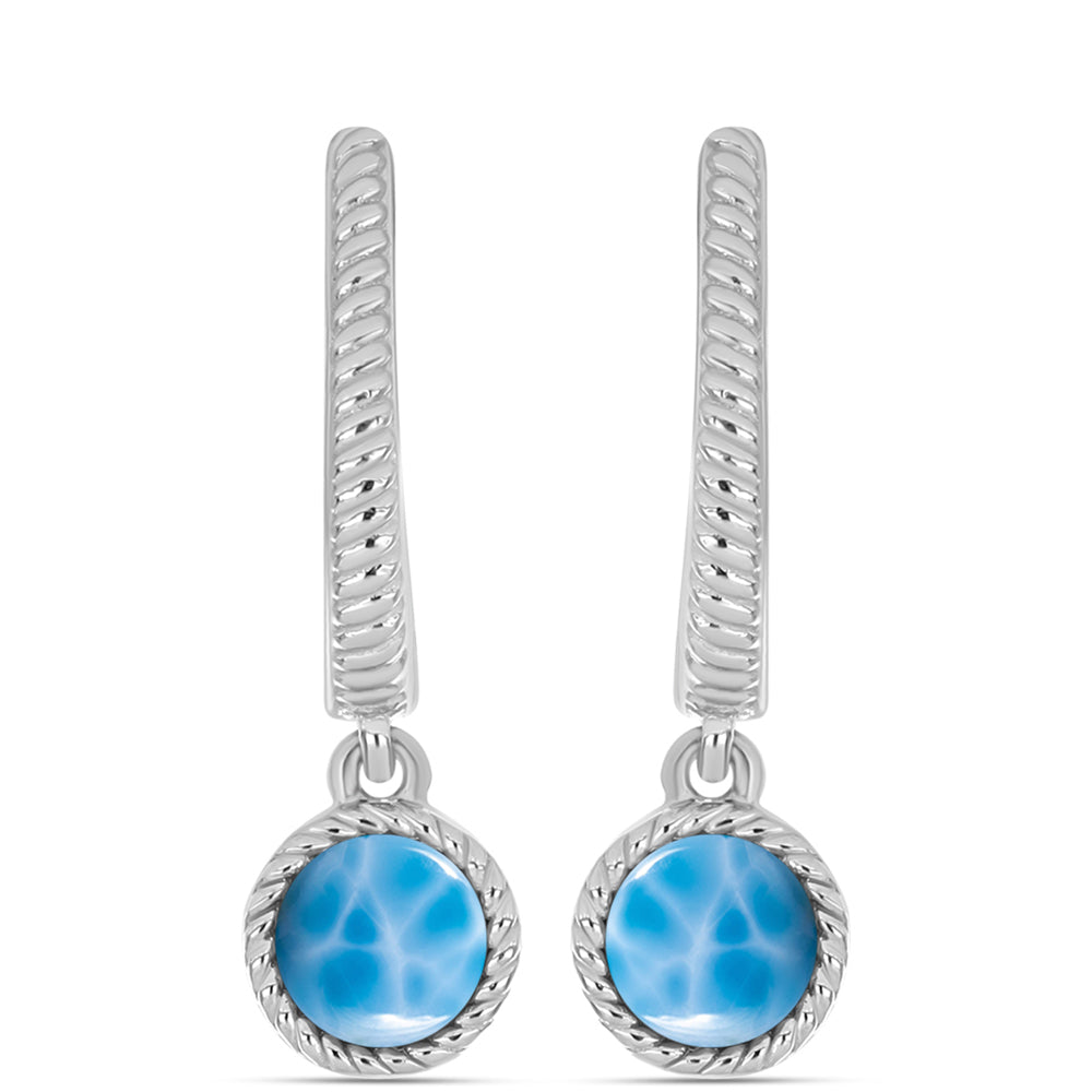 Silberohrringe mit Larimar aus Barahona