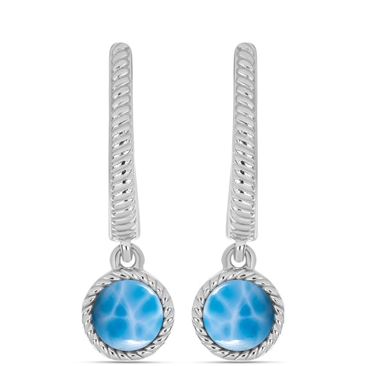 Silberohrringe mit Larimar aus Barahona