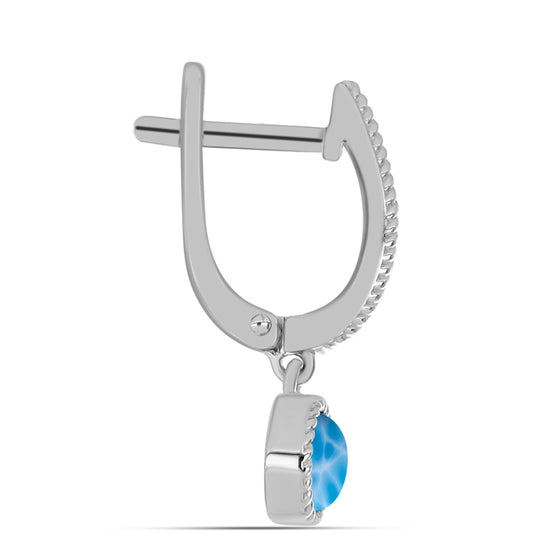 Silberohrringe mit Larimar aus Barahona