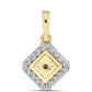Goldplattierter Silberanhänger mit Cognac-Diamant und weißem Topas