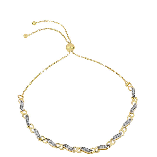 Goldplattiertes Silberarmband mit Cognac-Diamant und weißem Topas