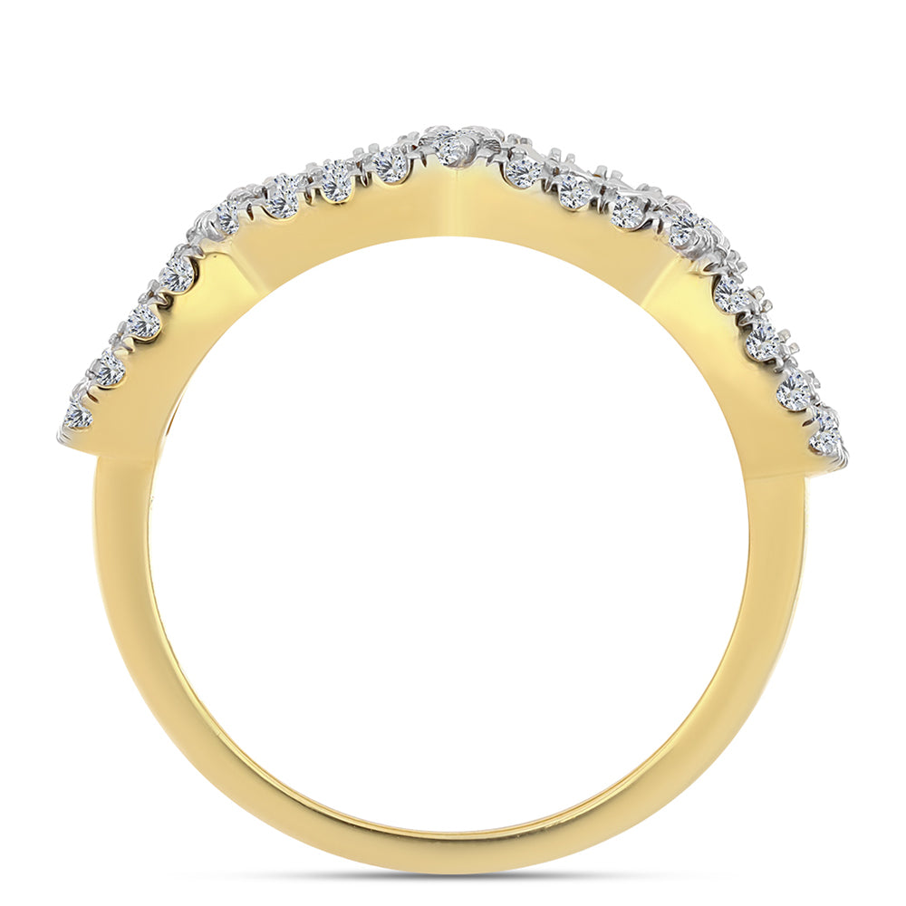 Goldplattierter Silberring mit Cognac-Diamant und weißem Topas 2 