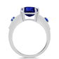 Silberring mit australischem blauem Saphir und weißem Topas