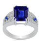 Silberring mit australischem blauem Saphir und weißem Topas