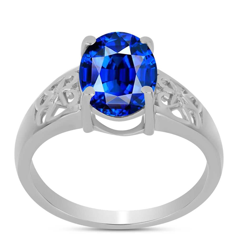 Silberring mit australischem blauem Saphir 3 