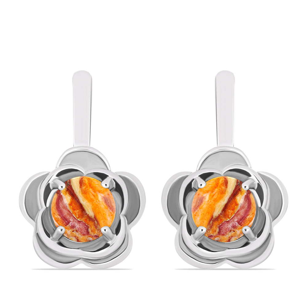 Silberohrringe mit Löwenpfoten-Jaspis 1 