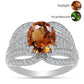 Silberring mit zertifiziertem laborgezüchteten Zultanit aus Anatolien und weißem Topas