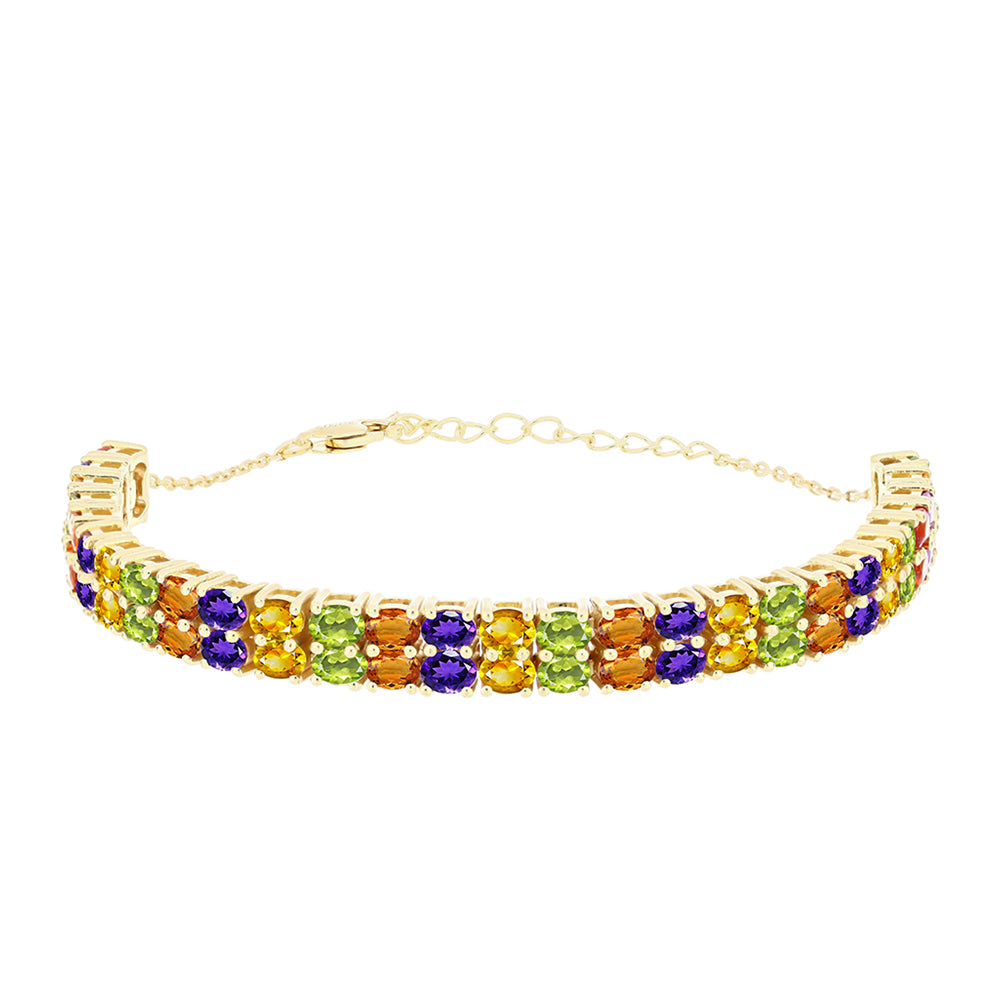 Goldplattiertes Silberarmband mit Regenbogensaphir 1 