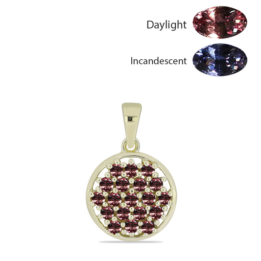 Goldplattierter Silberanhänger mit farbwechselndem Granat aus Tsivory