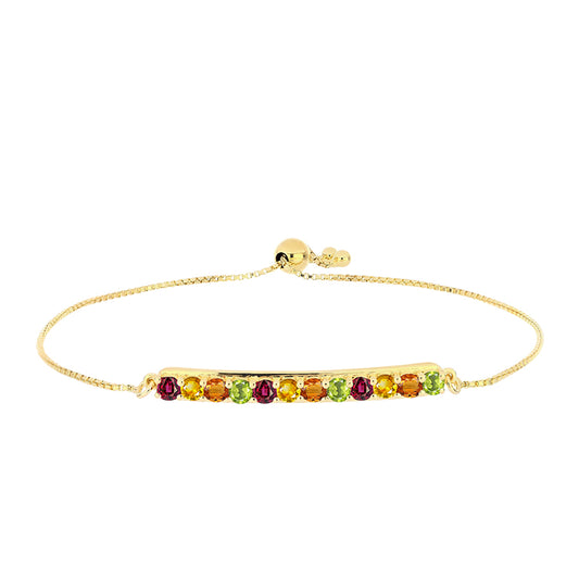Goldplattiertes Silberarmband mit Regenbogensaphir
