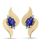 Goldplattierte Silberohrringe mit Lapislazuli und weißem Topas