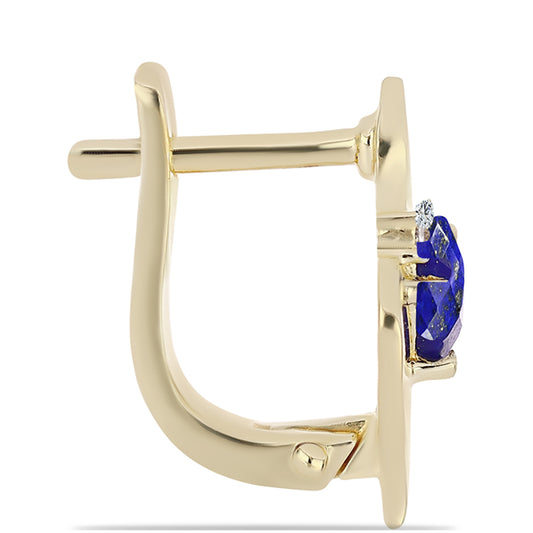 Goldplattierte Silberohrringe mit Lapislazuli und weißem Topas
