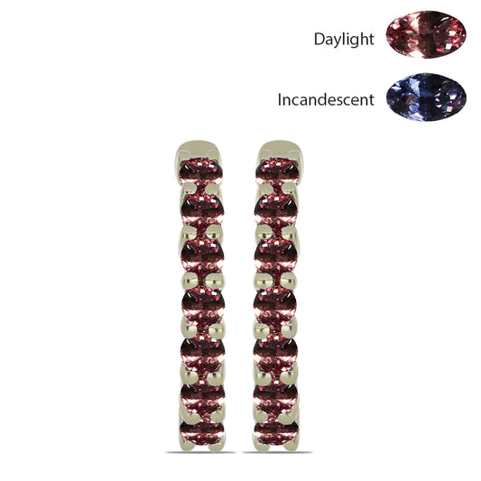 Goldplattierte Silberohrringe mit farbwechselndem Granat aus Tsivory