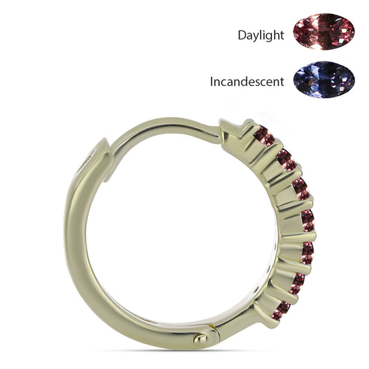 Goldplattierte Silberohrringe mit farbwechselndem Granat aus Tsivory