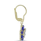 Goldplattierte Silberohrringe mit Lapislazuli und weißem Topas