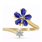 Goldplattierter Silberring mit Lapislazuli und weißem Topas