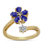 Goldplattierter Silberring mit Lapislazuli und weißem Topas