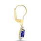 Goldplattierte Silberohrringe mit Lapislazuli und weißem Topas