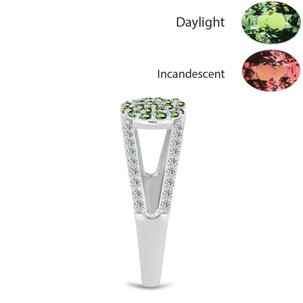 Silberring mit natürlichem Alexandrit und weißem Topas 4 