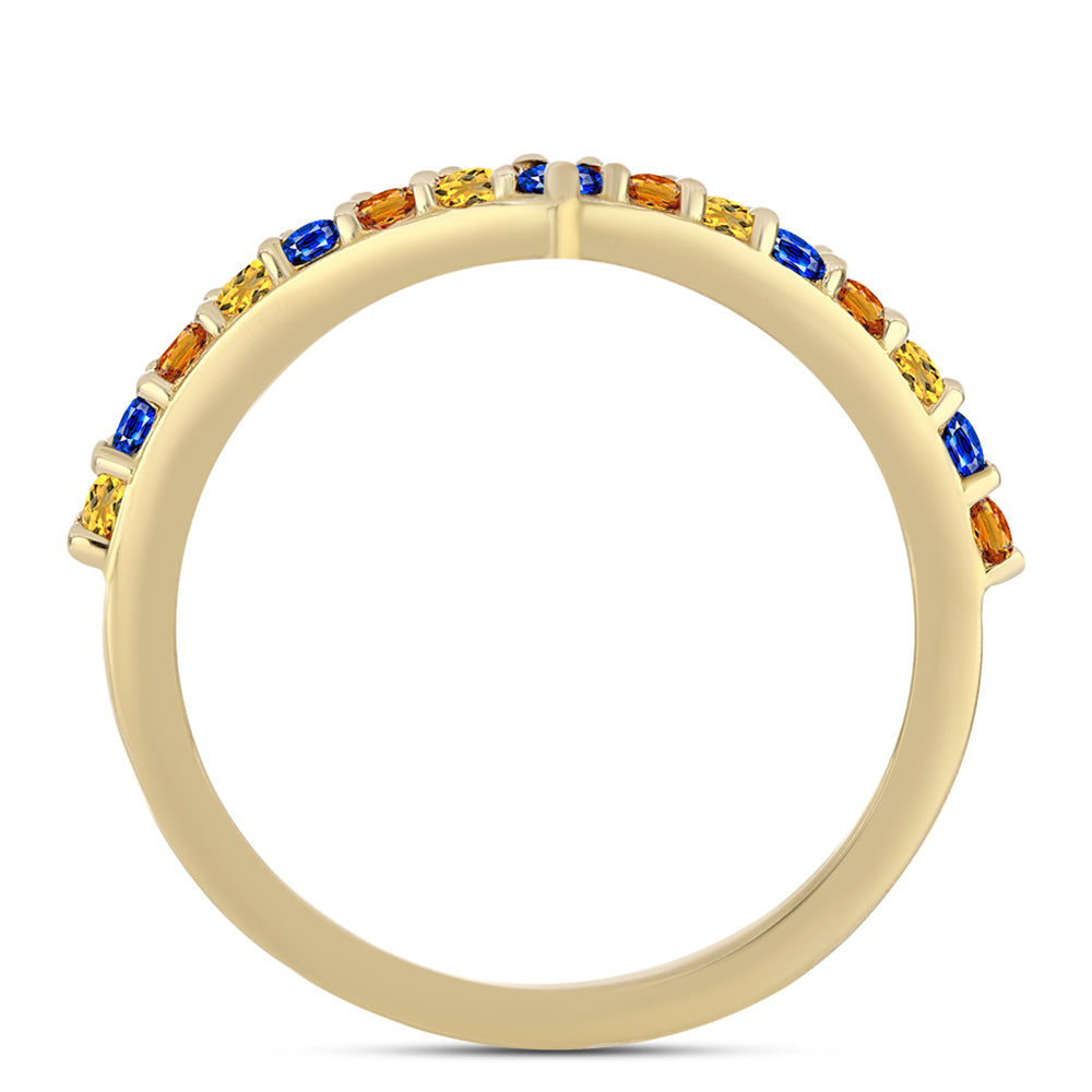 Goldplattierter Silberring mit Regenbogensaphir 3 