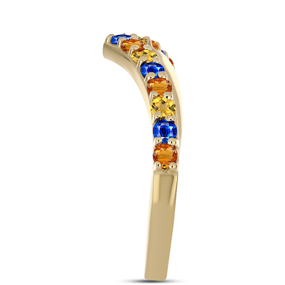 Goldplattierter Silberring mit Regenbogensaphir 4 
