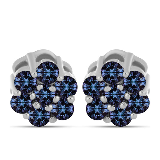 Silberohrringe mit "Imperial lilafarbenem" Moissanit