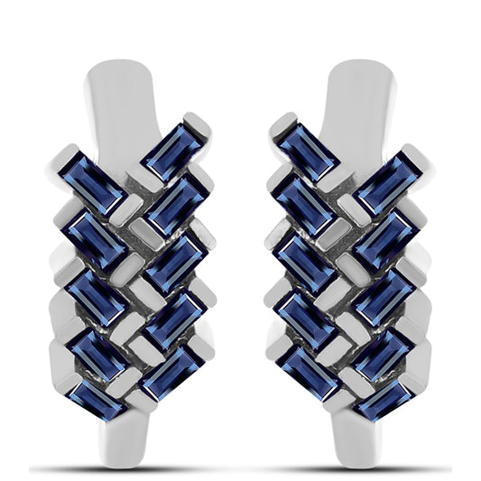 Silberohrringe mit "Imperial lilafarbenem" Moissanit