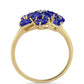 Goldplattierter Silberring mit Lapislazuli und weißem Topas