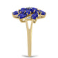 Goldplattierter Silberring mit Lapislazuli und weißem Topas